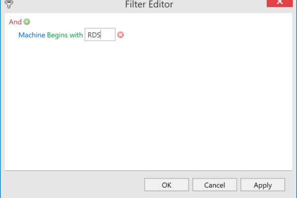 Advanced filtering possibilities through a filter editor